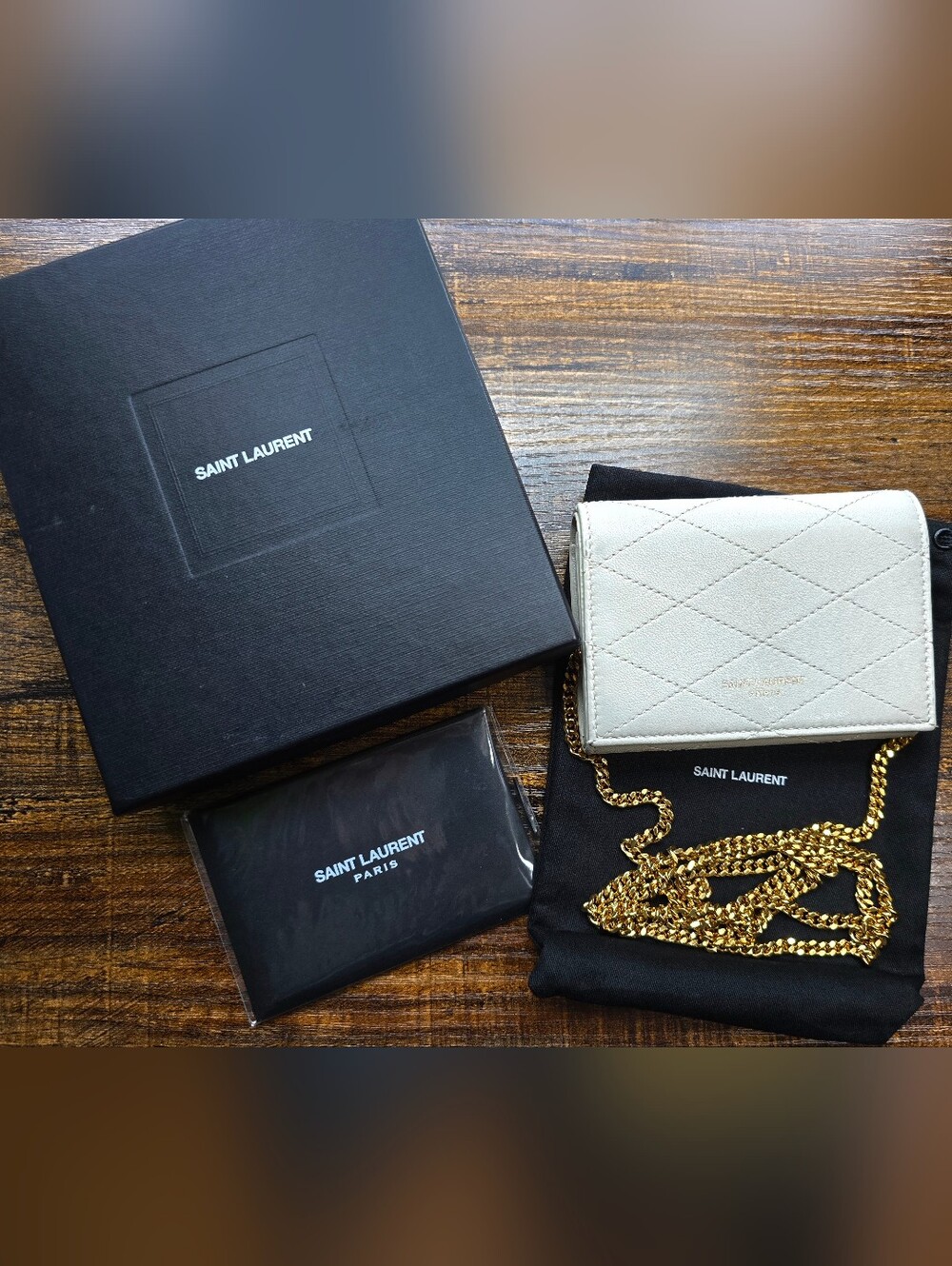 EUC Saint Laurent Micro Wallet on a Chain- Full Inclusion with CoA
